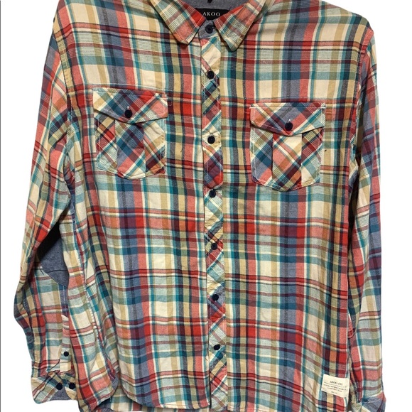 AKOO Men’s Button Down Shirt Plaid XL Cut From A Different Cloth Long Sleeves - Picture 1 of 10